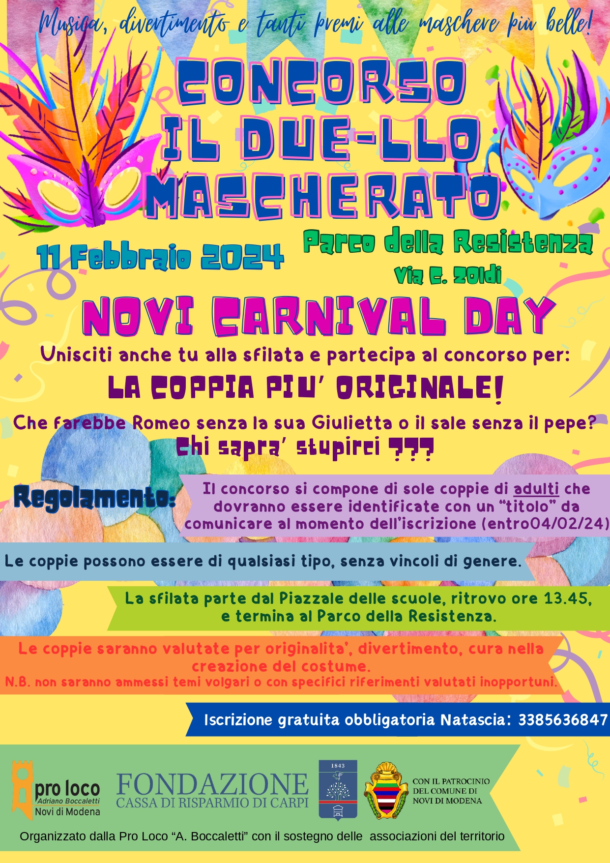 Volantino Festa Carnevale Divertente Colorato Fucsia Viola 2 page 0001